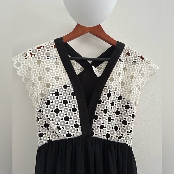 Sandro crochet top and silk midi dress Sz 2 - Picture 6 of 10